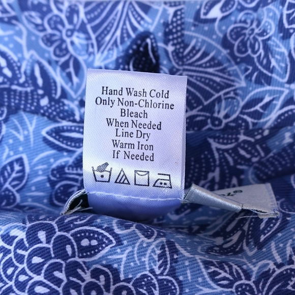 Coldwater Creek Twill Beaded Tops Button Down Long Sleeves, Size Petite Large - Picture 10 of 10